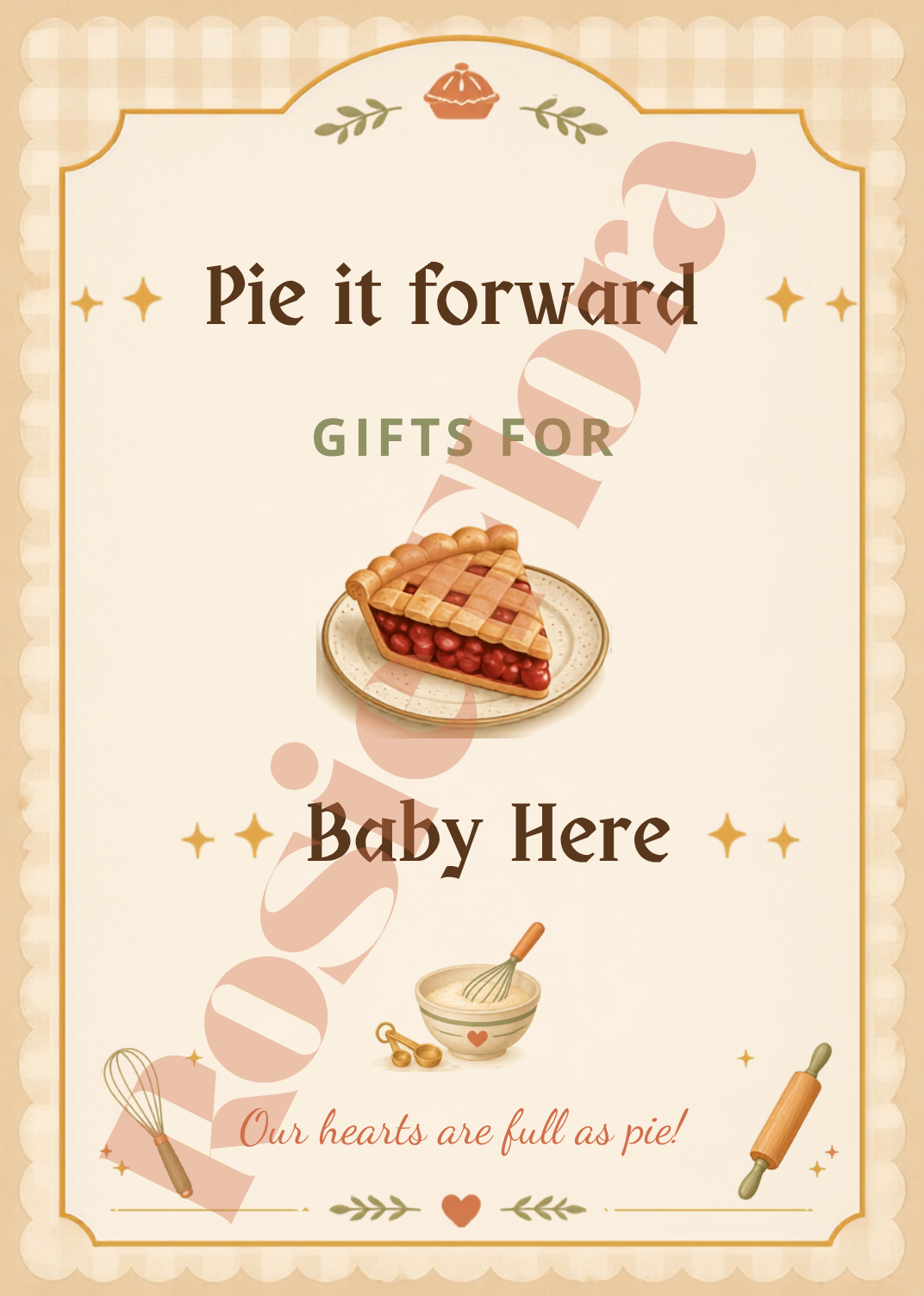 A Cutie Pie Is On The Way Baby Shower Template Bundle | Pie-Themed Canva Printable Kit