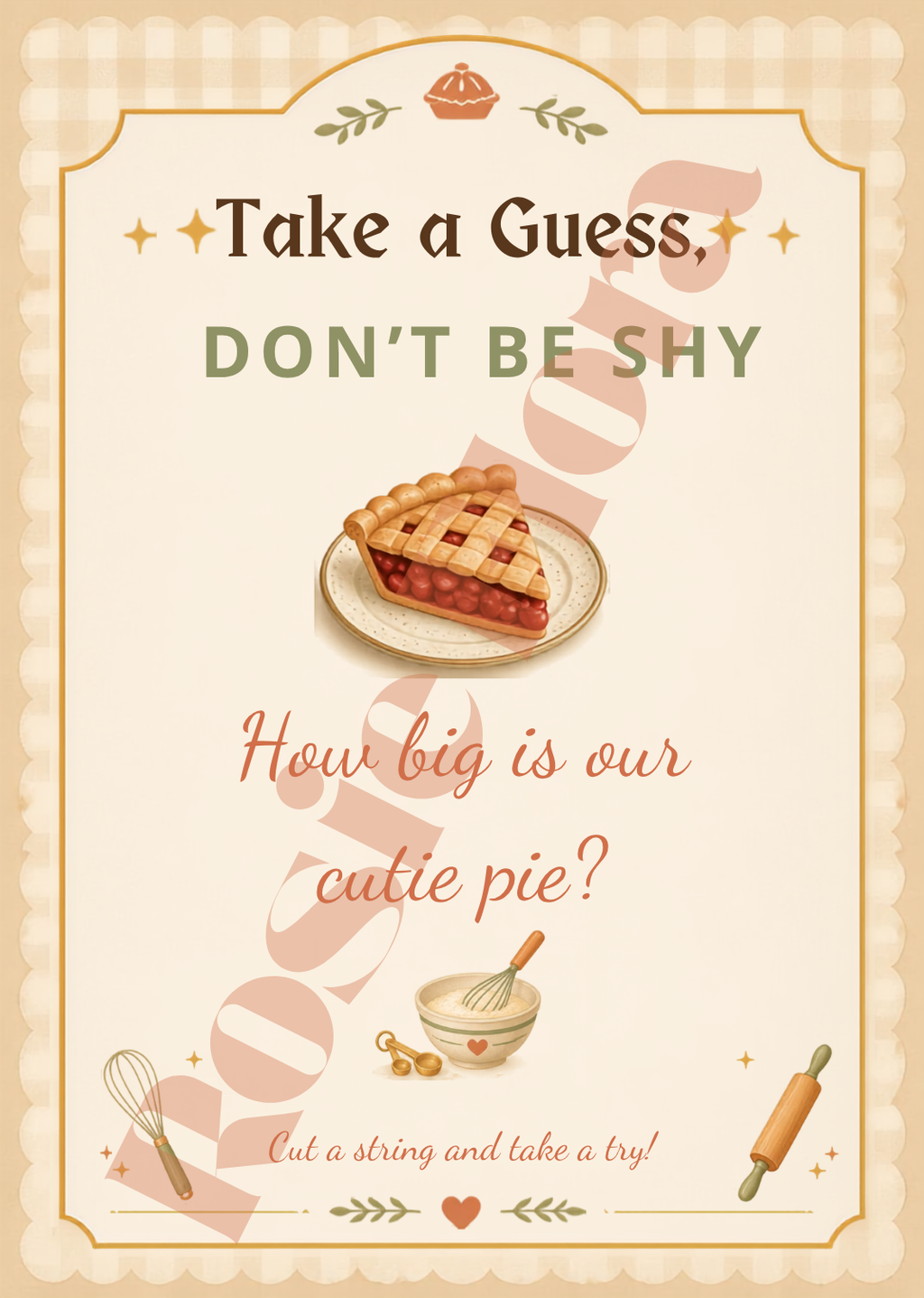 A Cutie Pie Is On The Way Baby Shower Template Bundle | Pie-Themed Canva Printable Kit