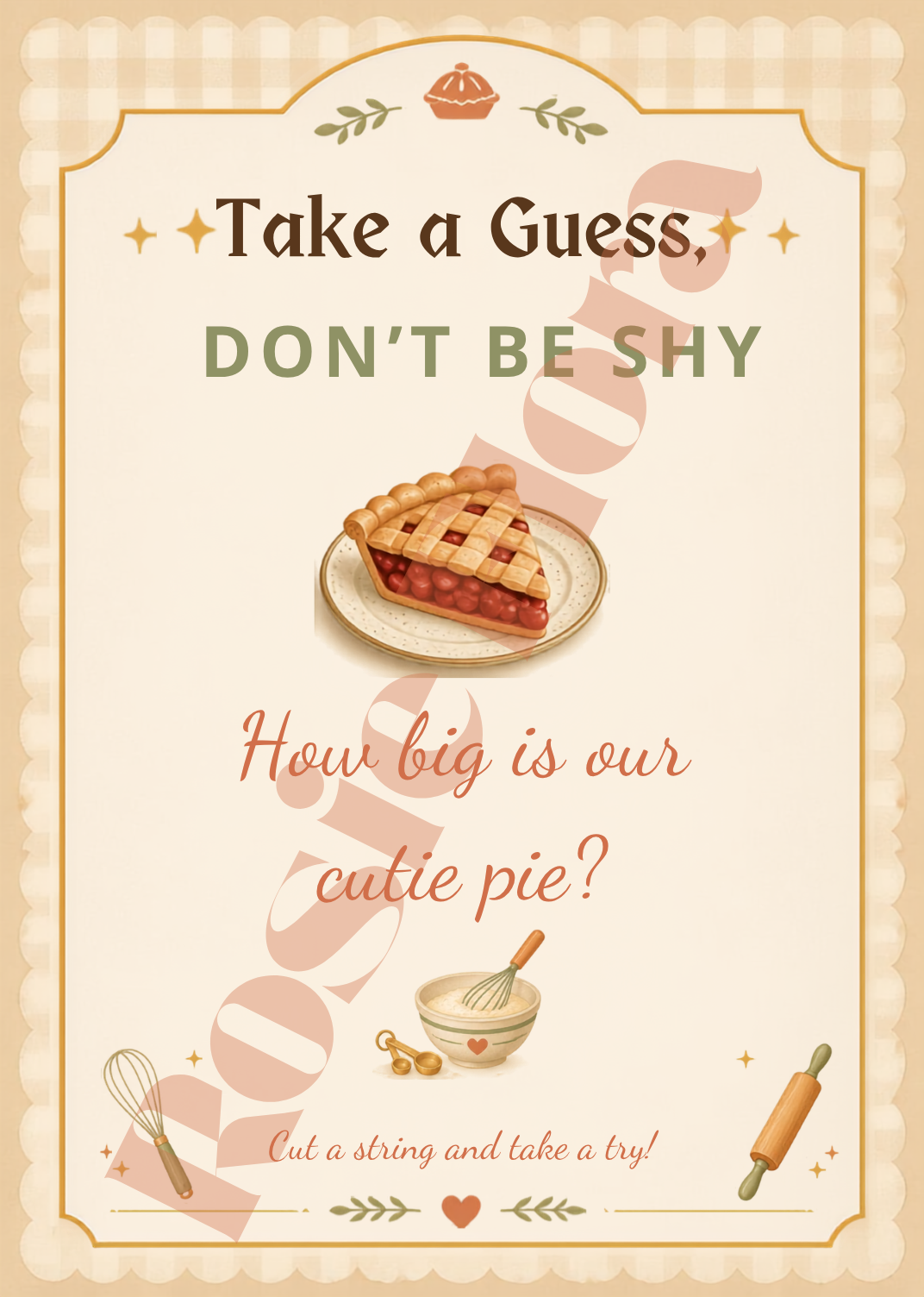 A Cutie Pie Is On The Way Baby Shower Template Bundle | Pie-Themed Canva Printable Kit
