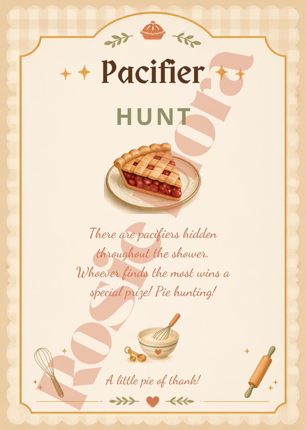 A Cutie Pie Is On The Way Baby Shower Template Bundle | Pie-Themed Canva Printable Kit