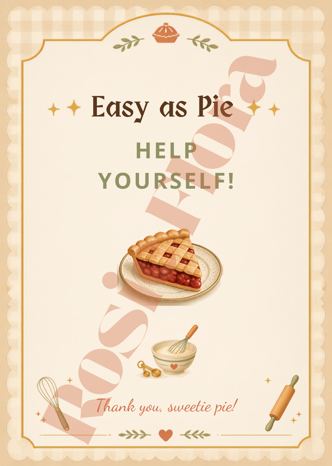 A Cutie Pie Is On The Way Baby Shower Template Bundle | Pie-Themed Canva Printable Kit