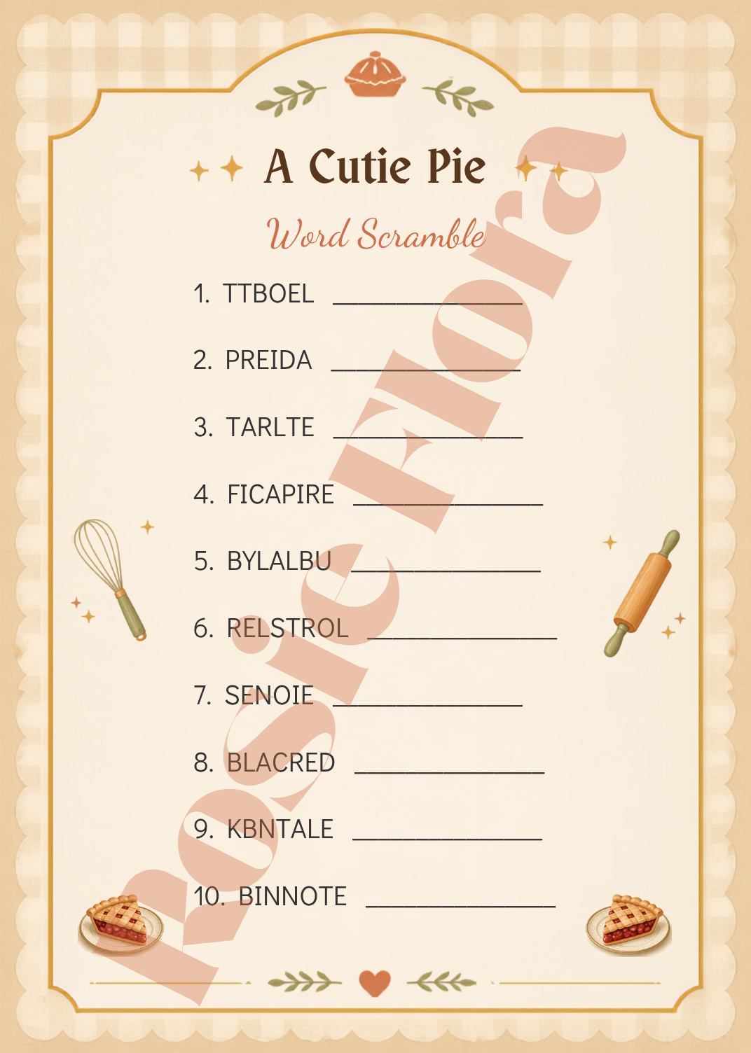 A Cutie Pie Is On The Way Baby Shower Template Bundle | Pie-Themed Canva Printable Kit