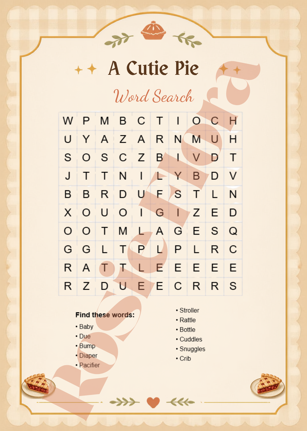 A Cutie Pie Is On The Way Baby Shower Template Bundle | Pie-Themed Canva Printable Kit