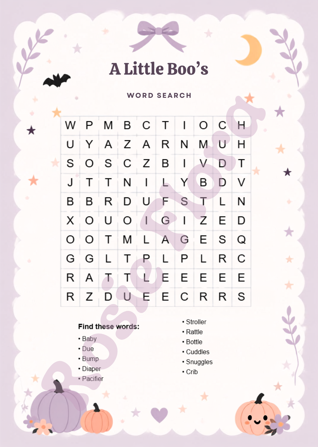 Boo Baby Shower Bundle | Halloween Baby Shower Games, Signs & Invitation | Editable Canva Template