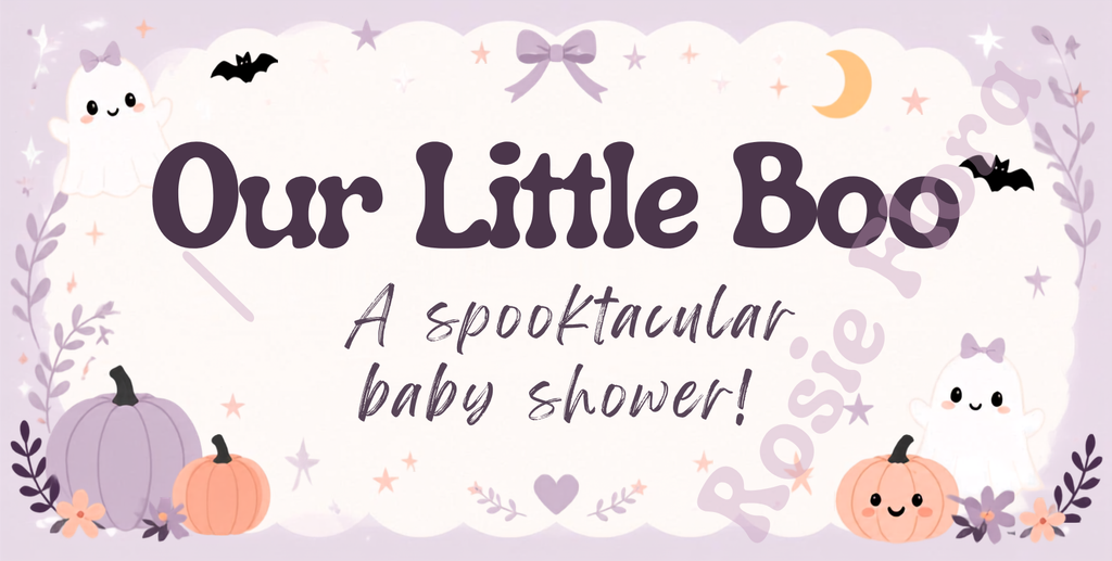 Boo Baby Shower Bundle | Halloween Baby Shower Games, Signs & Invitation | Editable Canva Template
