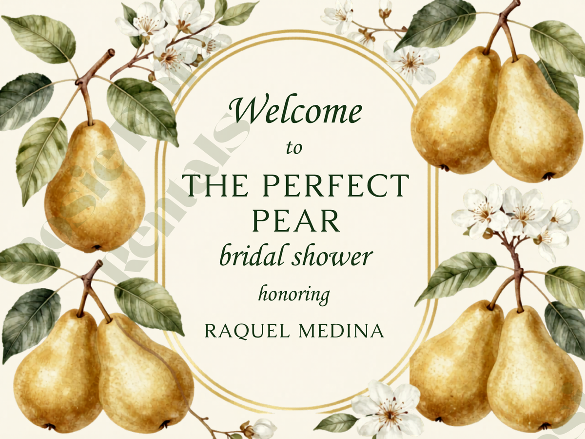 The Perfect Pear Bridal Shower Party Kit | Editable Canva Template Bundle