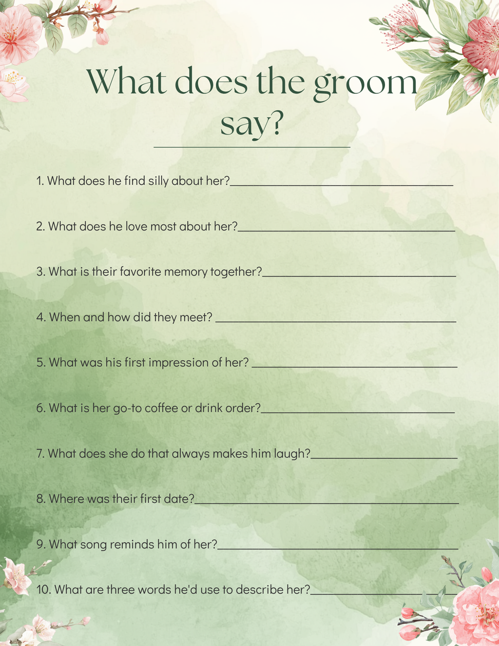 Matcha Made in Heaven Bridal Shower Template Bundle | Editable Canva Printable Kit