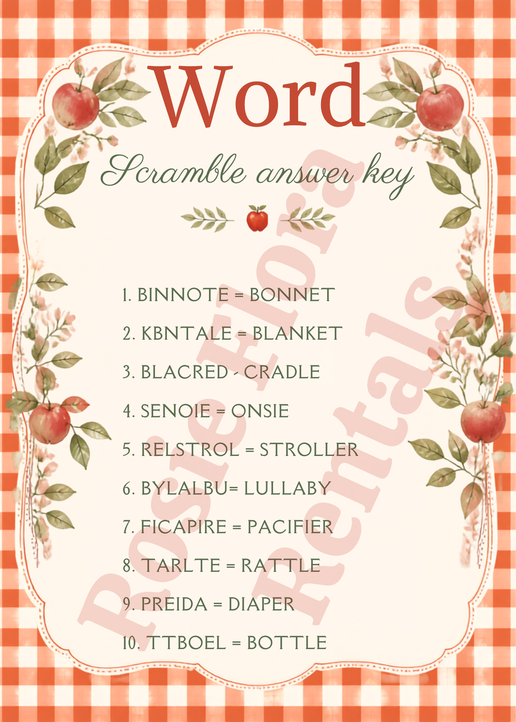 Apple of My Eye Baby Shower Decorations Bundle | Printable Apple Theme Baby Shower Signs & Games