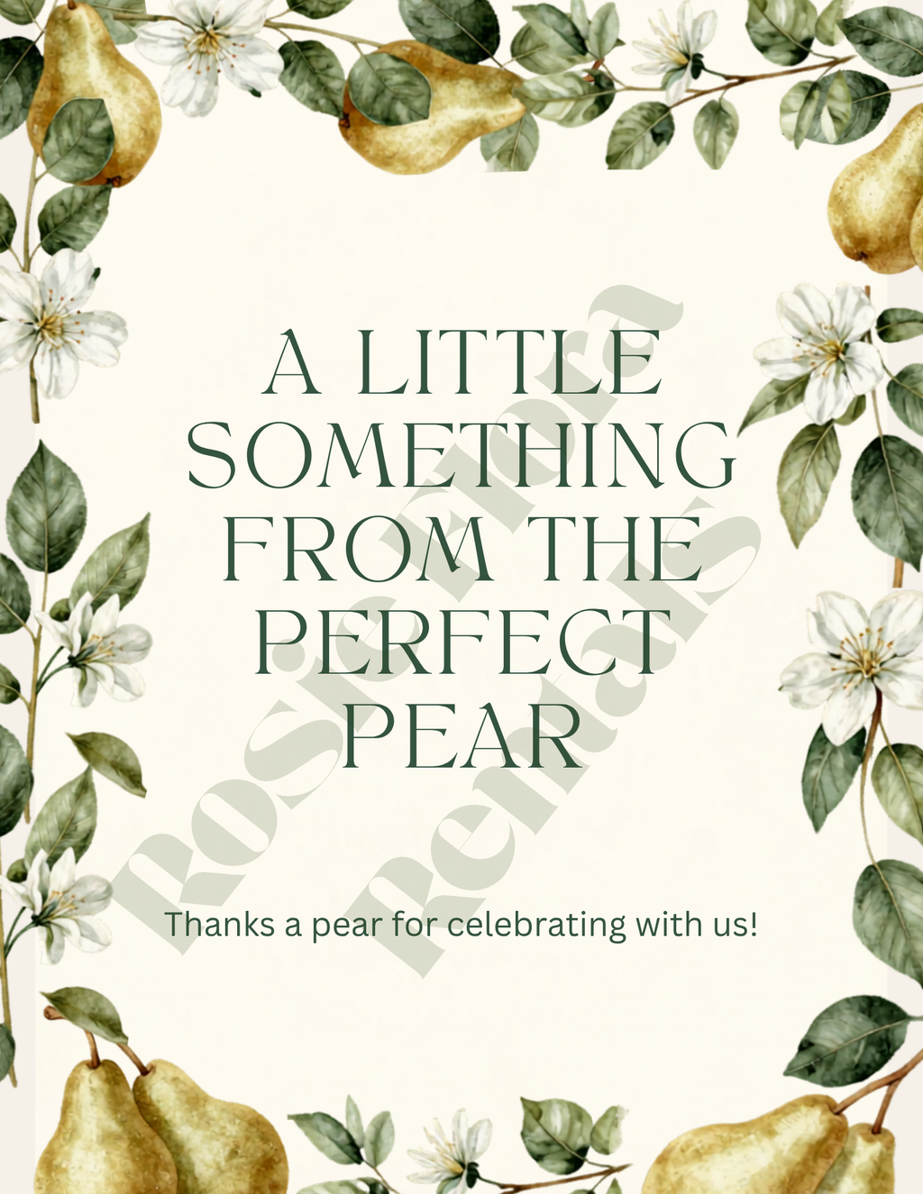 The Perfect Pear Bridal Shower Party Kit | Editable Canva Template Bundle