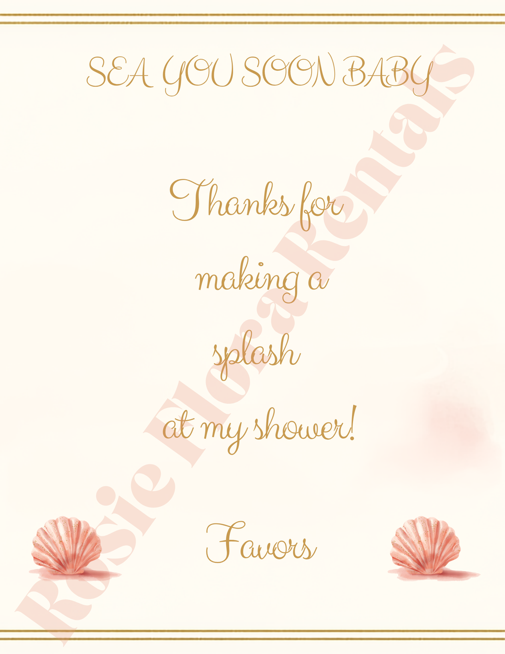 Sea You Soon Baby Shower Template Bundle | Seashell Canva Printable Kit