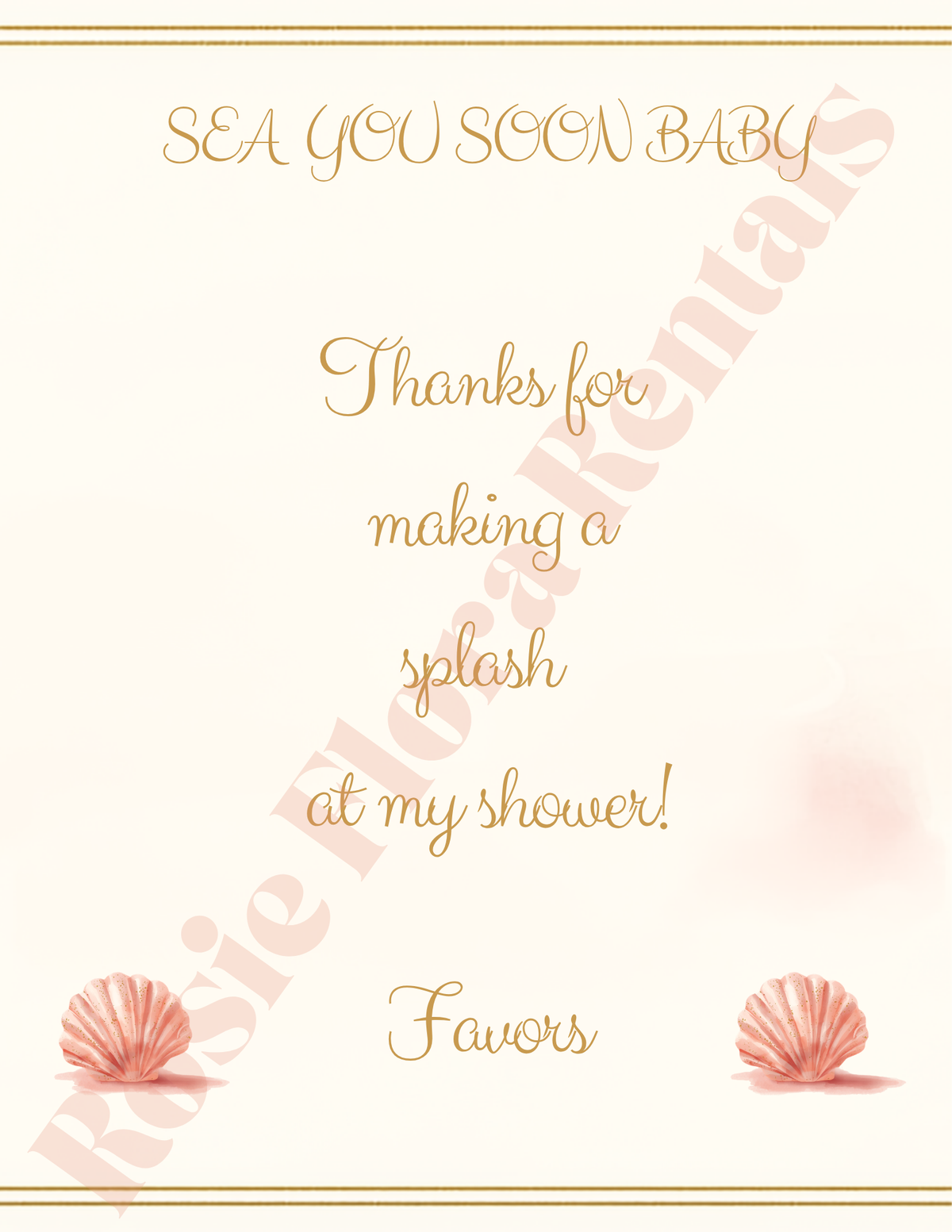 Sea You Soon Baby Shower Template Bundle | Seashell Canva Printable Kit