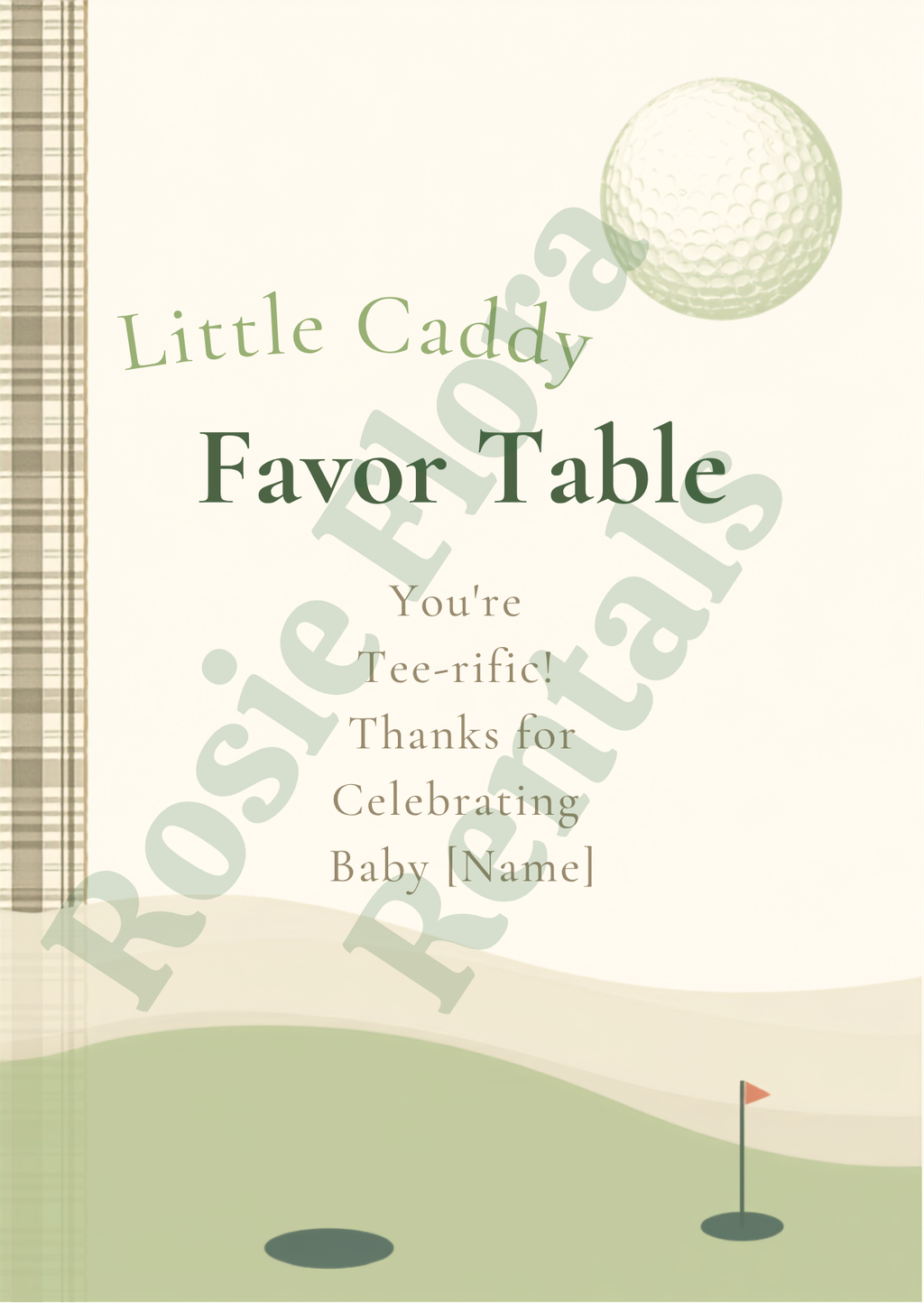 Golf Baby Shower Bundle Printable | Hole in One Baby Shower Games, Signs, Invitation & Decorations