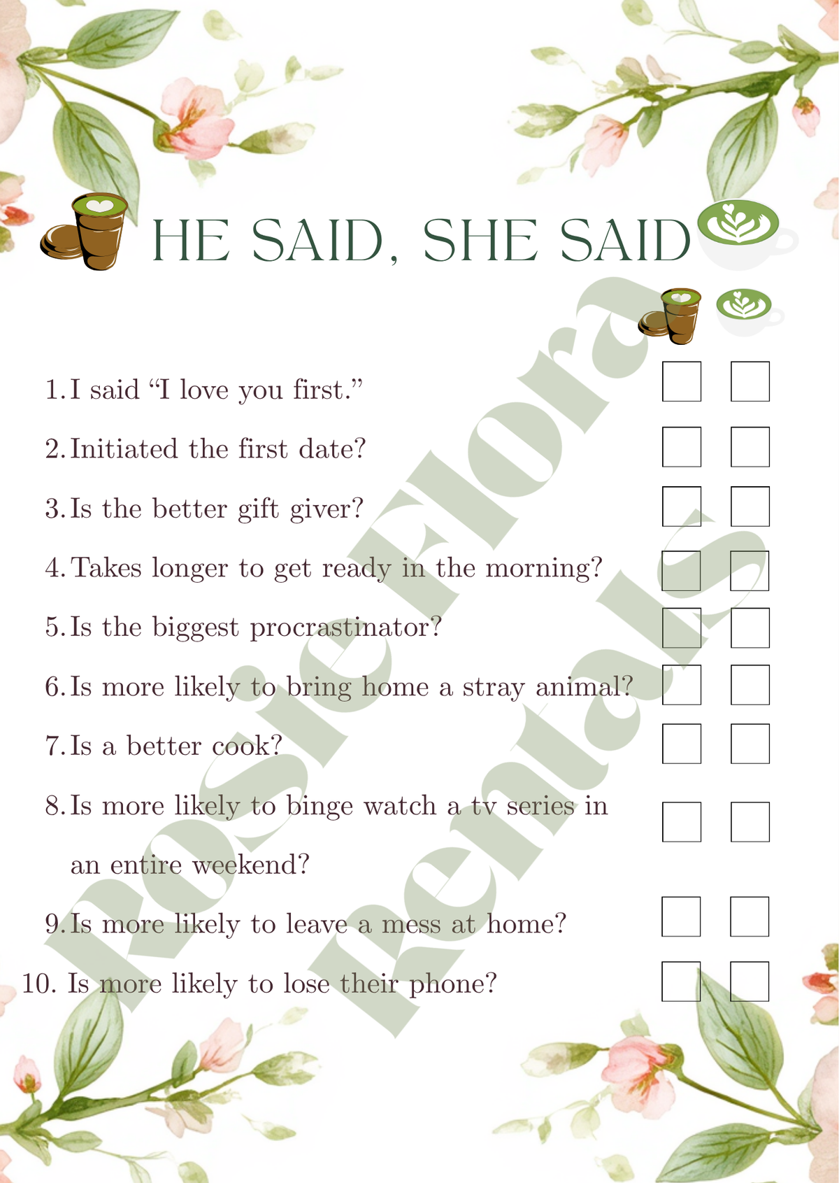 Matcha Made in Heaven Bridal Shower Template Bundle | Editable Canva Printable Kit