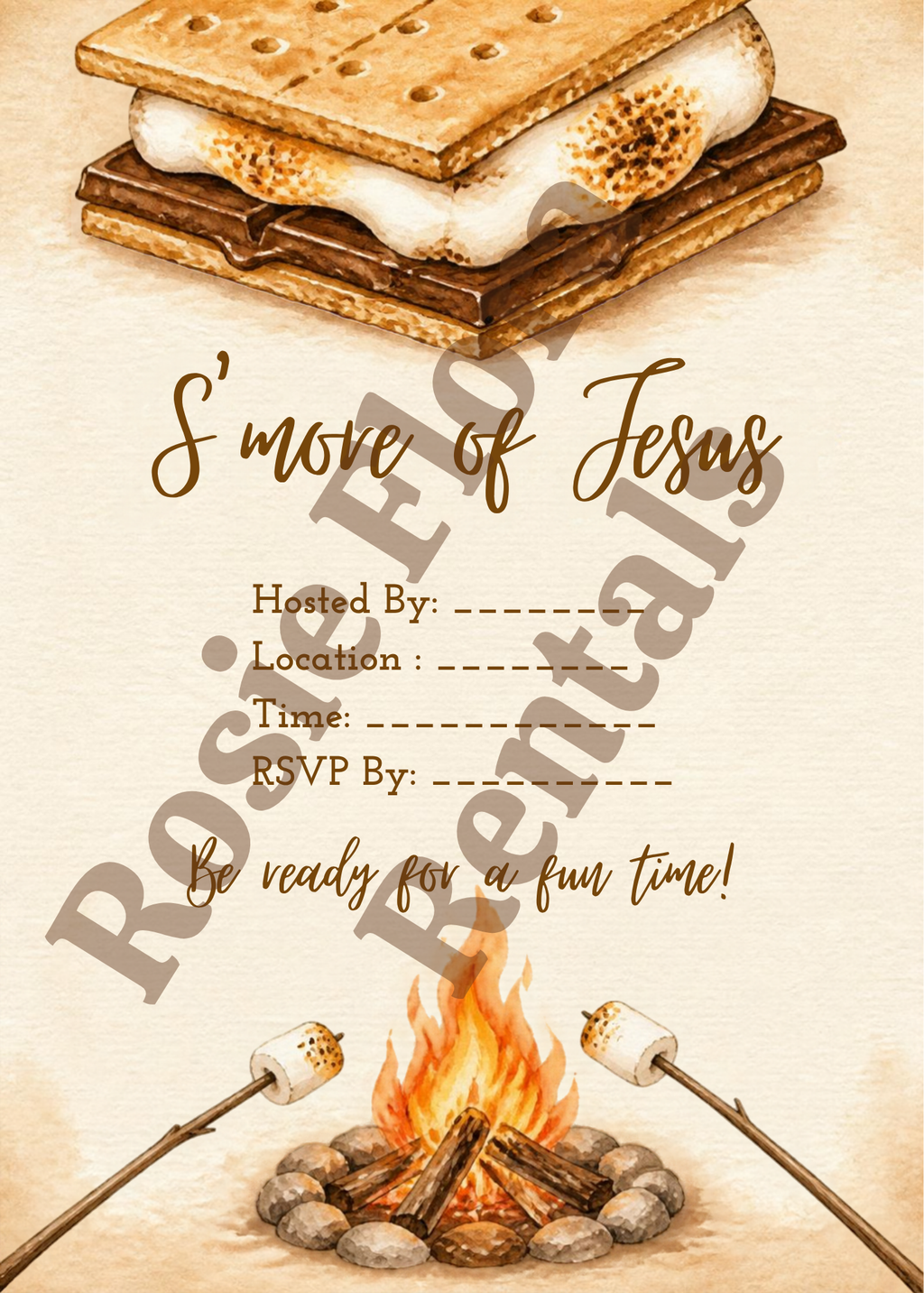 S'more Jesus Fall Fellowship Party Bundle | Christian Campfire Printables | Editable Canva Template