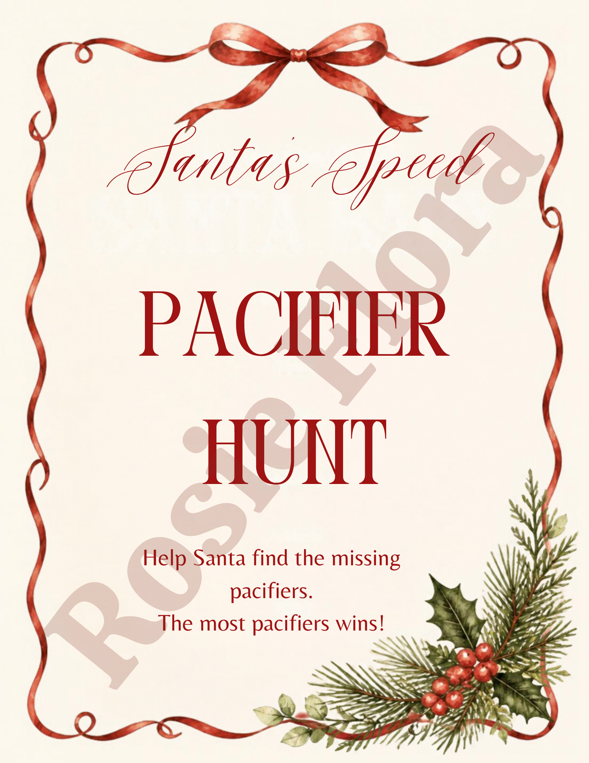 Santa Baby Baby Shower Bundle Printable | Christmas Baby Shower Games, Signs & Planner | Editable Holiday Baby Shower Template