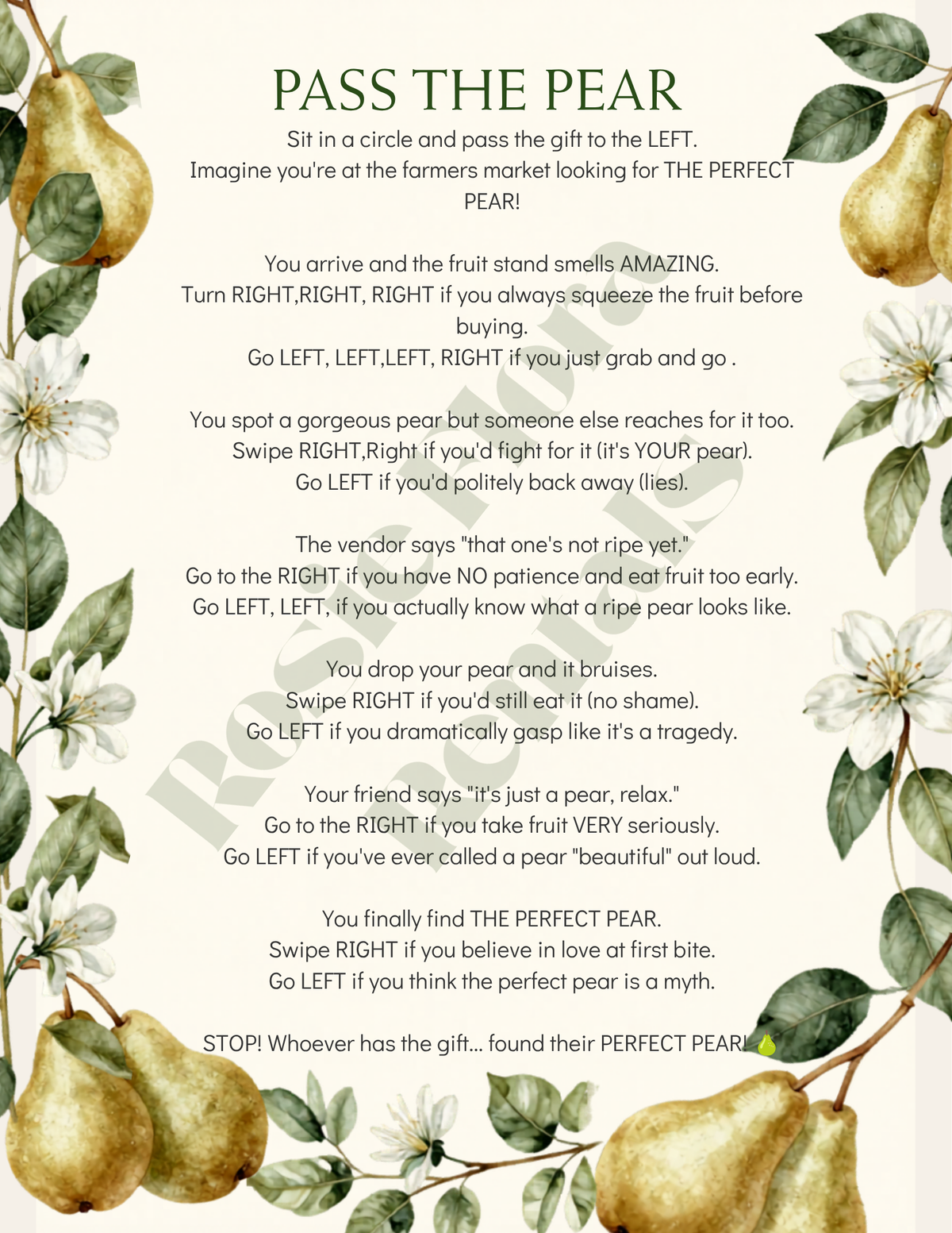 The Perfect Pear Bridal Shower Party Kit | Editable Canva Template Bundle
