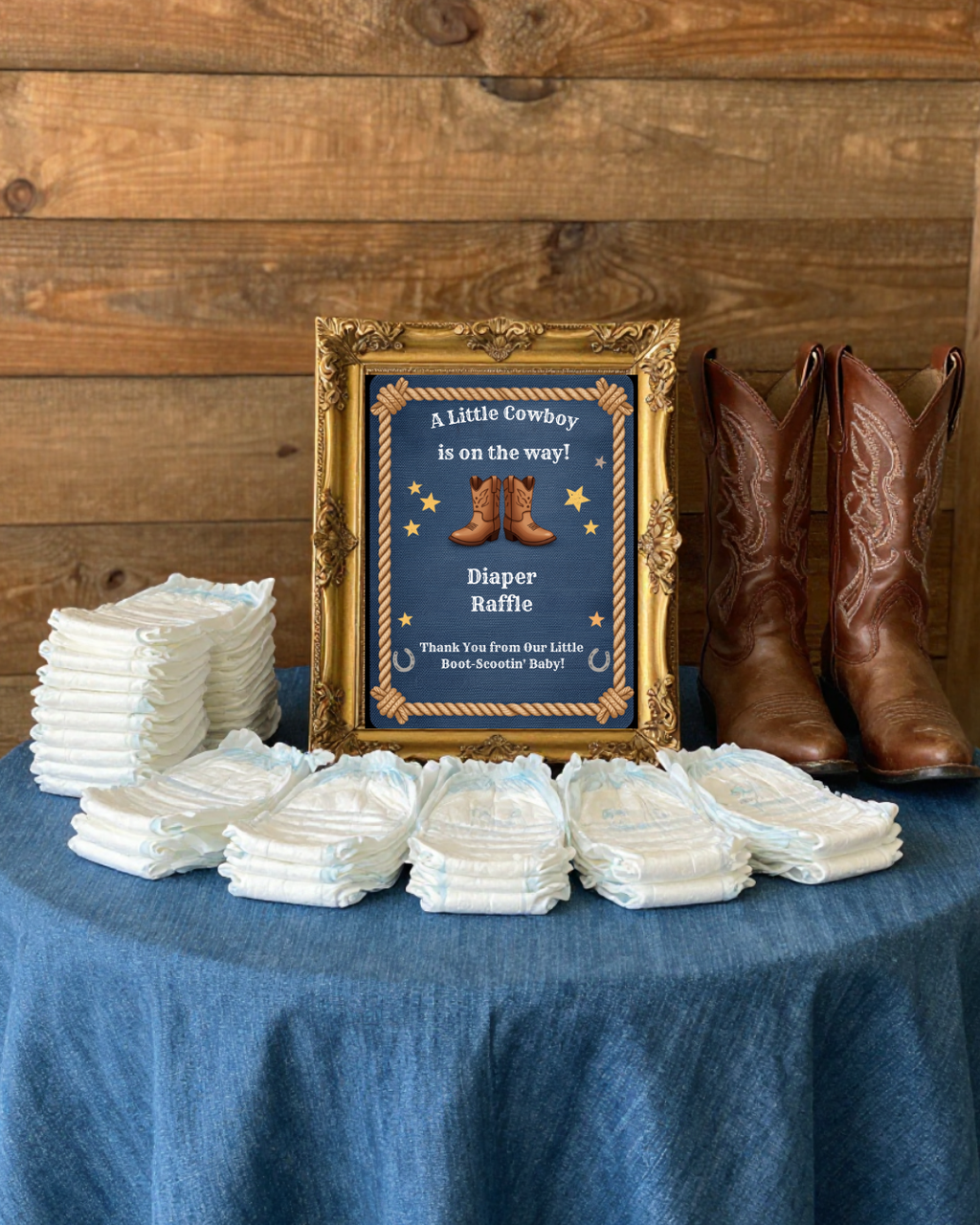 Un Vaquero — Plantilla Editable para Baby Shower de Vaquero (Descarga Digital)