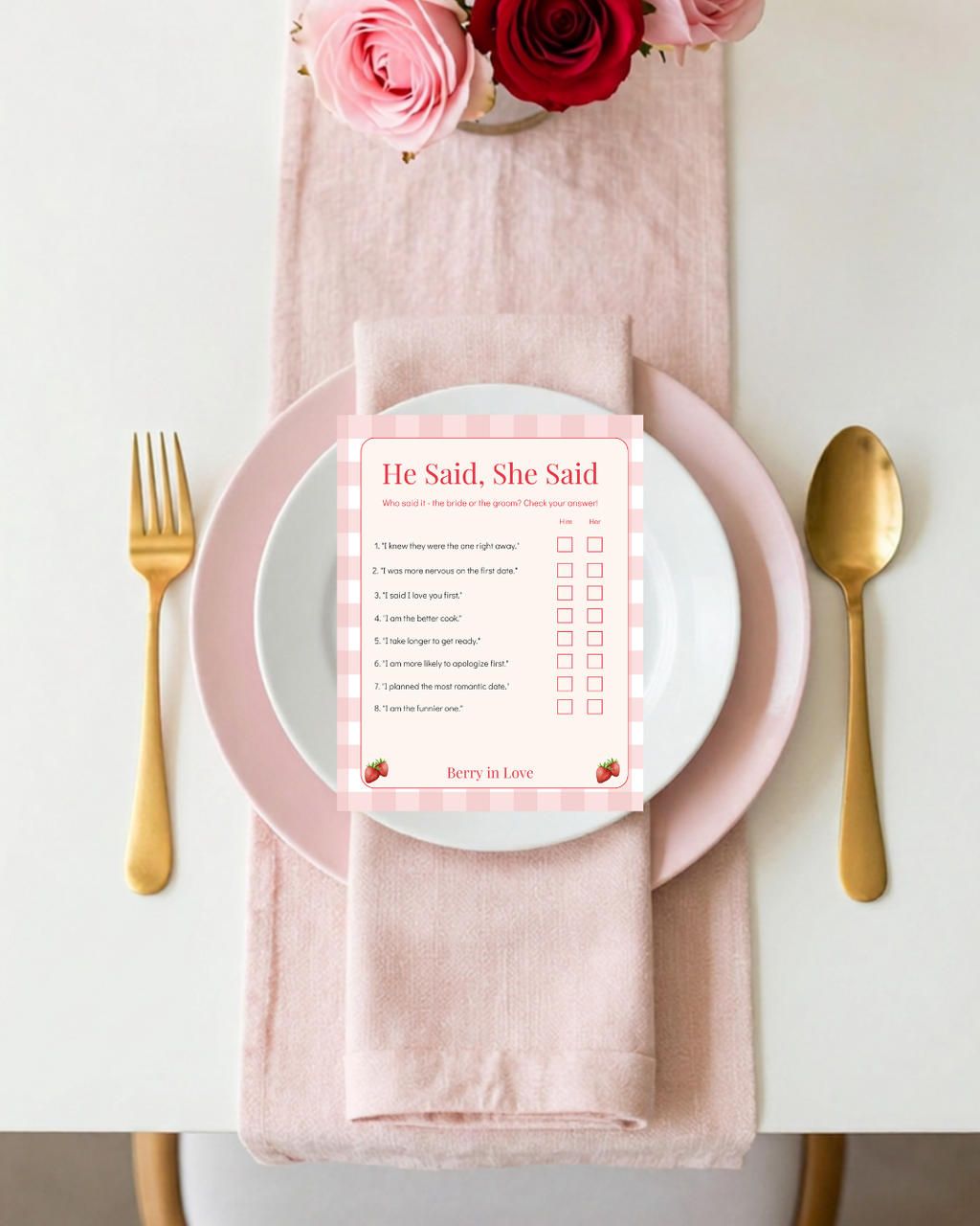 Berry In Love Bridal Shower Template Bundle | Editable Canva Printable Kit