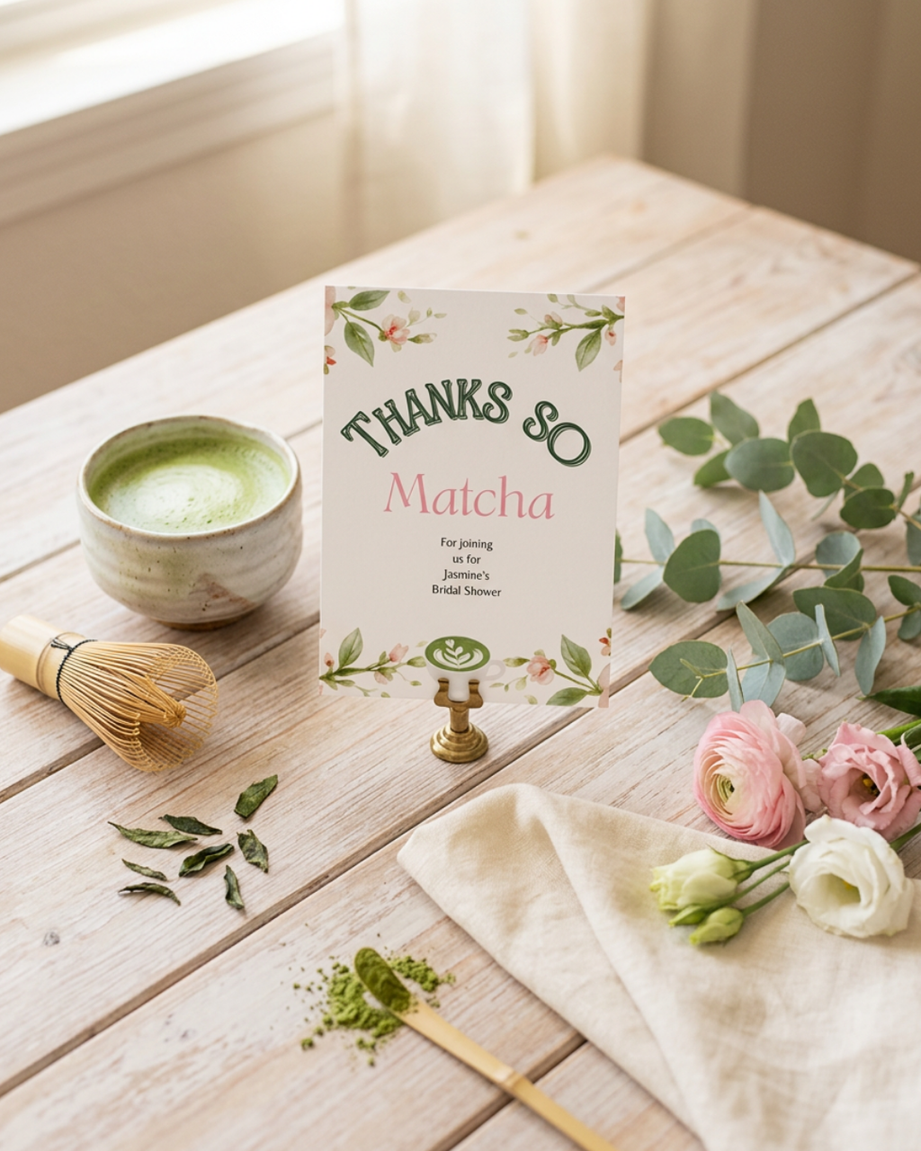 Matcha Made in Heaven Bridal Shower Template Bundle | Editable Canva Printable Kit