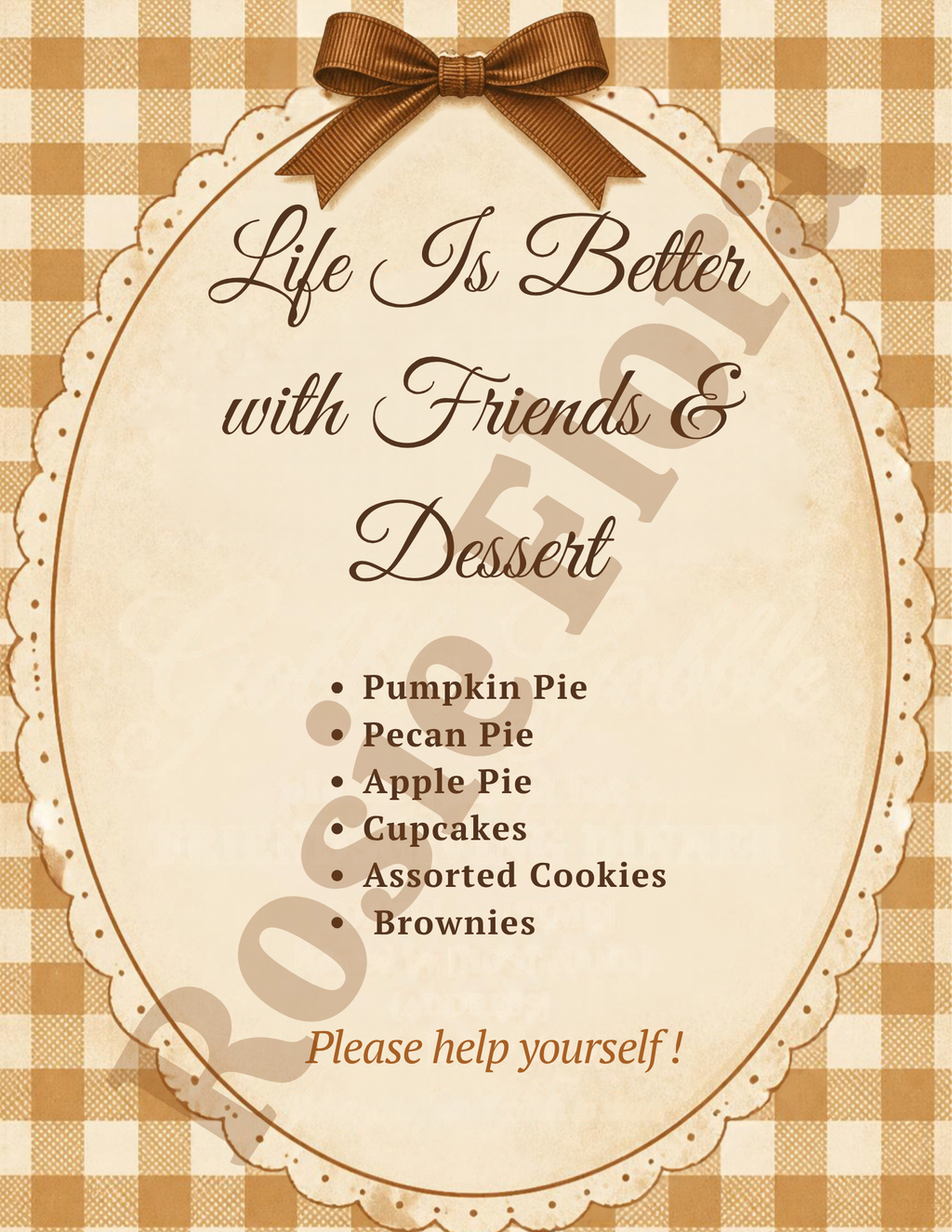 Friendsgiving Invitation & Menu Set | Editable Canva Template | Gobble Gobble Gingham Printable