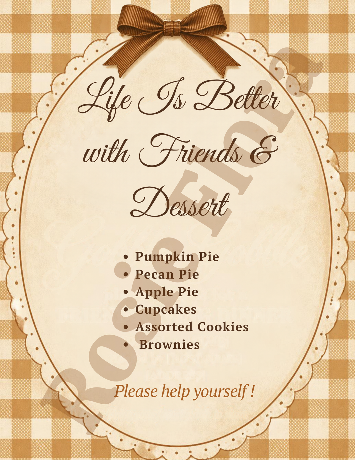 Friendsgiving Invitation & Menu Set | Editable Canva Template | Gobble Gobble Gingham Printable