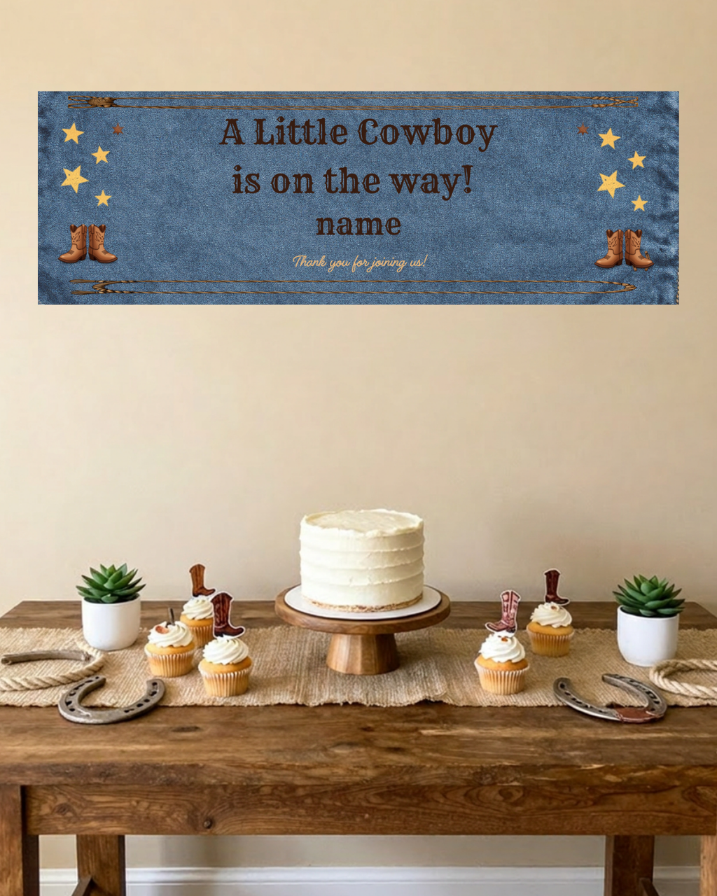 Little Cowboy western baby shower printable bundle