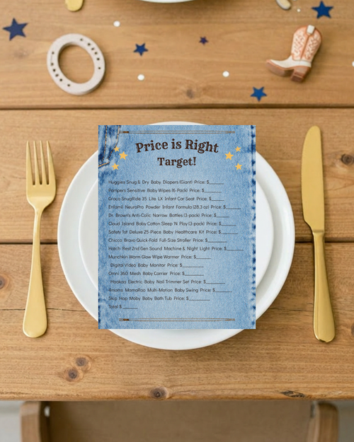 A Little Cowboy Is On The Way Baby Shower Template Bundle | Canva Printable Kit