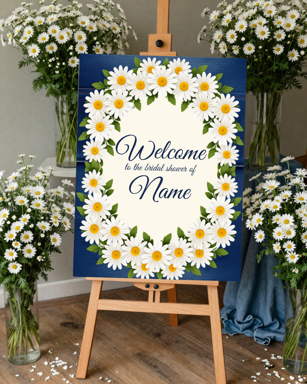 Denim & Daisy Bridal Shower Template Bundle | Editable Canva Printable Kit