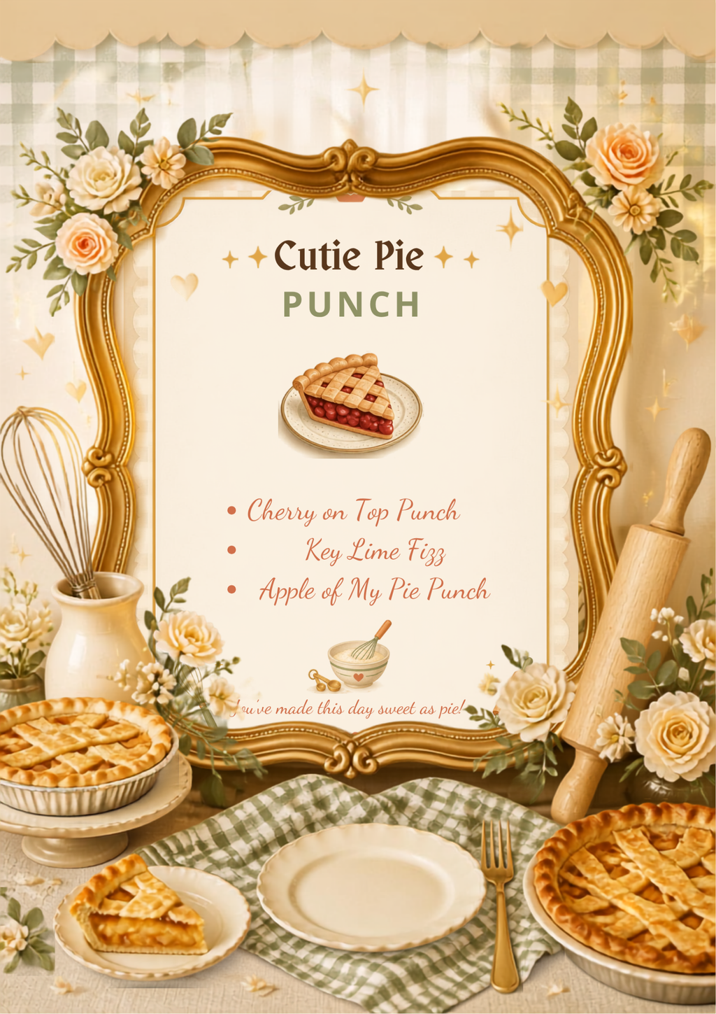 A Cutie Pie Is On The Way Baby Shower Template Bundle | Pie-Themed Canva Printable Kit