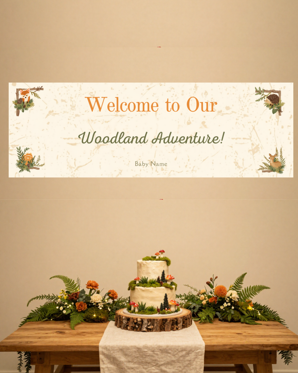 Woodland Baby Shower Template Bundle | Games, Signs & Invitation | Editable Canva Printable Kit