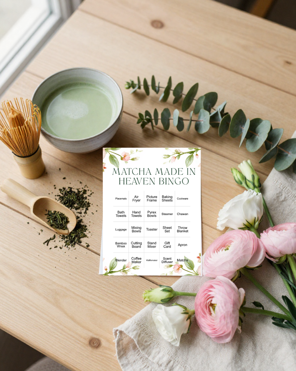 Matcha Made in Heaven Bridal Shower Template Bundle | Editable Canva Printable Kit