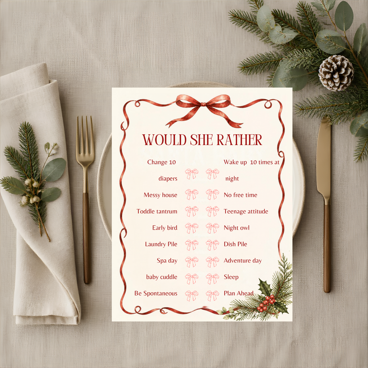 Santa Baby Baby Shower Bundle Printable | Christmas Baby Shower Games, Signs & Planner | Editable Holiday Baby Shower Template