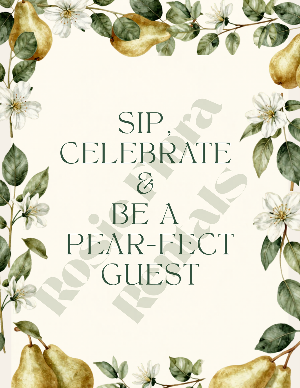 The Perfect Pear Bridal Shower Party Kit | Editable Canva Template Bundle