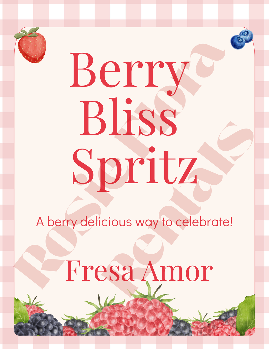 Fresh Amor Bridal Shower Template Bundle | Strawberry Canva Printable Kit