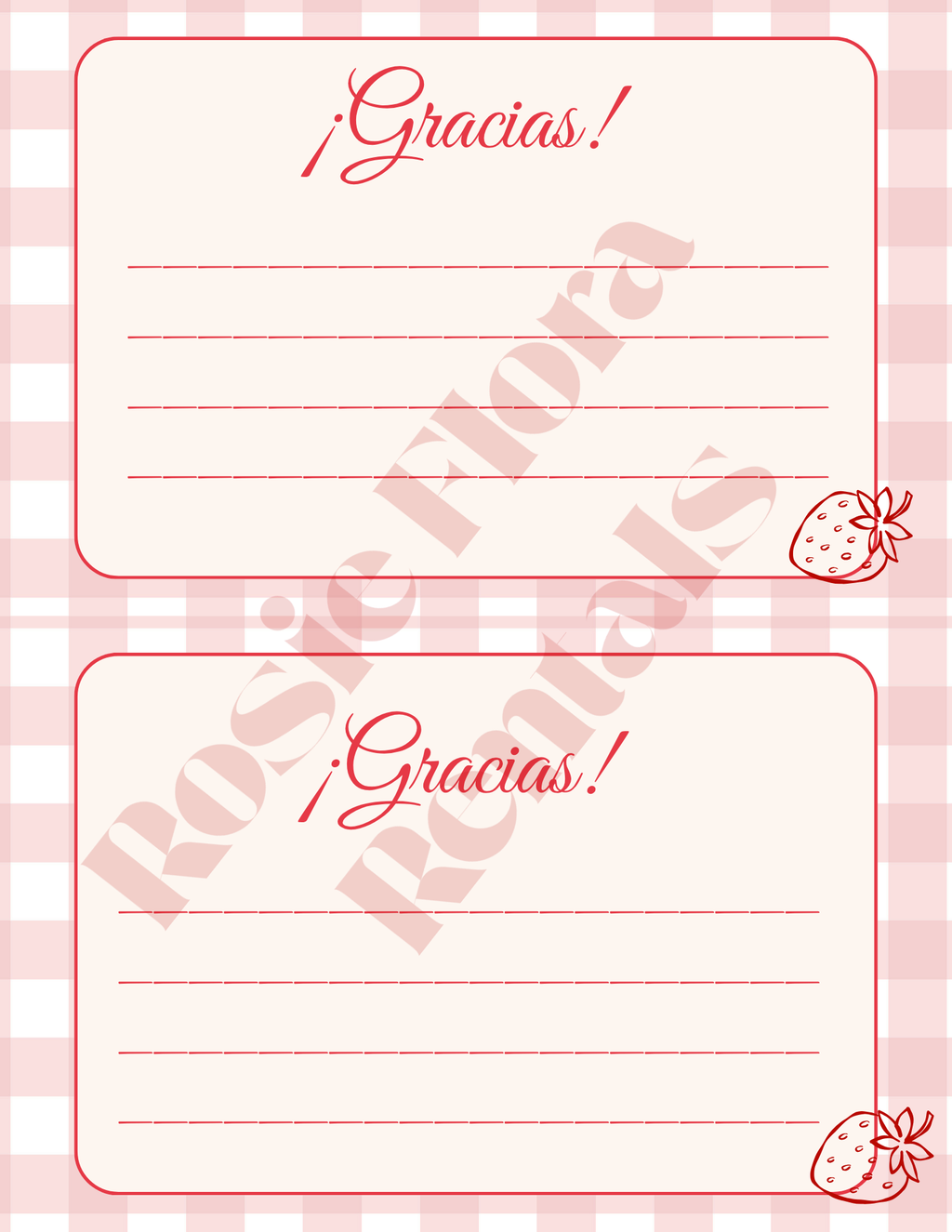 Fresh Amor Bridal Shower Template Bundle | Strawberry Canva Printable Kit
