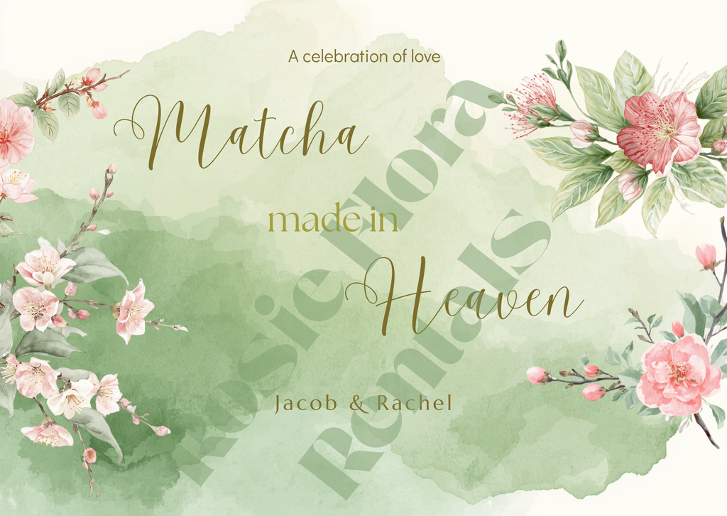Matcha Made in Heaven Bridal Shower Template Bundle | Editable Canva Printable Kit