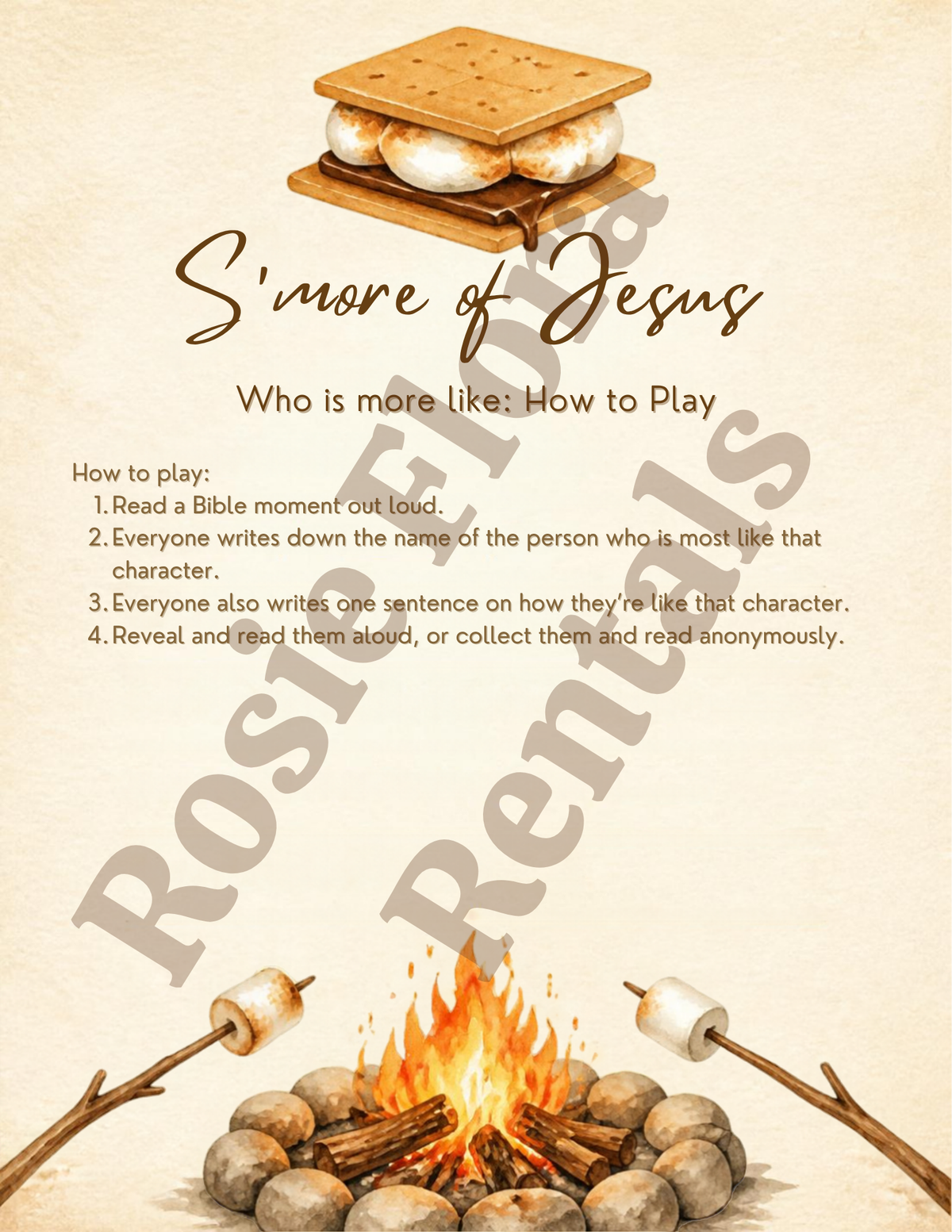 S'more Jesus Fall Fellowship Party Bundle | Christian Campfire Printables | Editable Canva Template
